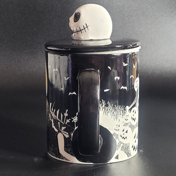 The‎ Nightmare Before Christmas Jack Skellington 18 oz Ceramic Mug With Lid NEW - Picture 5 of 6